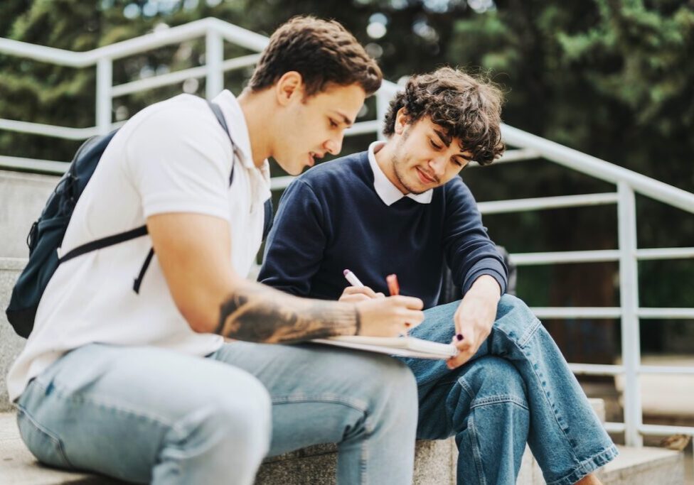 students studying